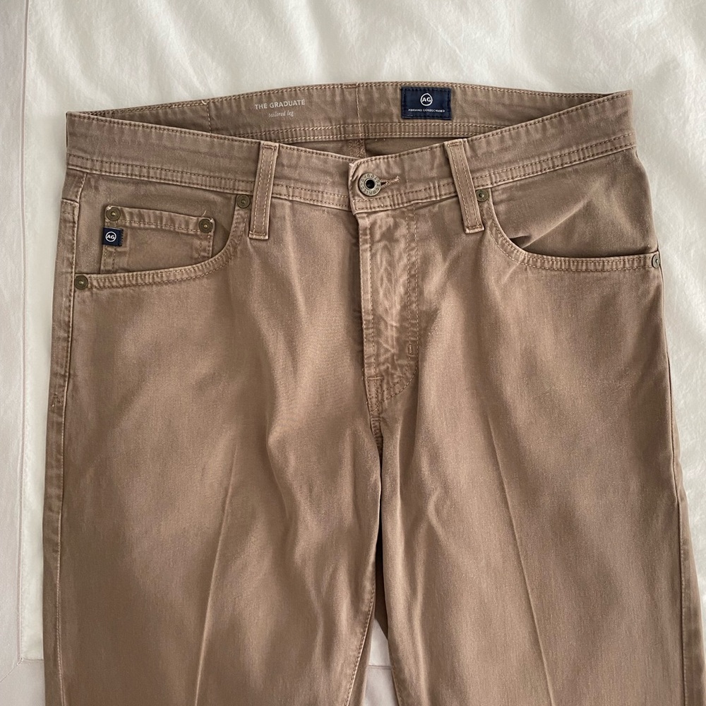 AG The Graduate sueded tailored leg jeans